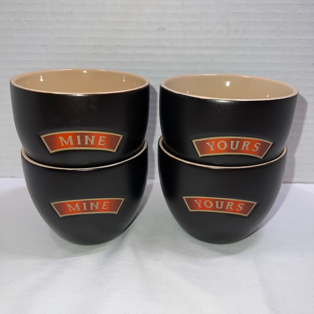 ☘️ Irish Crème Collectible Yours & Mine Baileys Handless Coffee Cup Set of 4